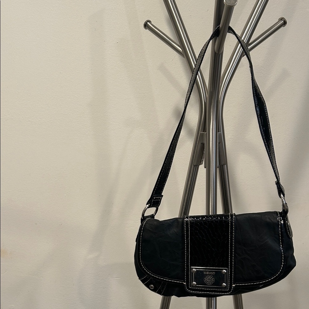 Black Shoulder‎ Bag with Silver Details